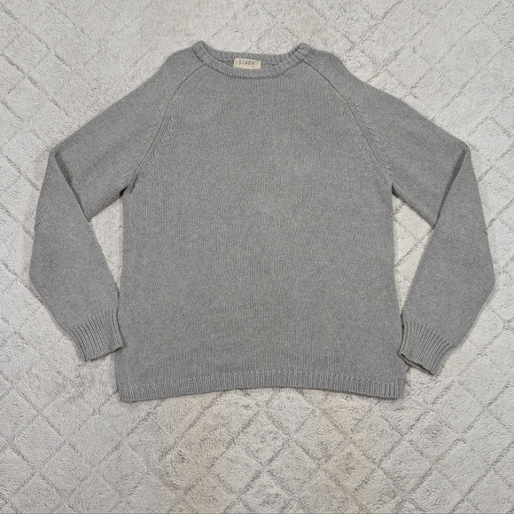 J. Crew Other - Vintage J. Crew Sweater Mens XL Gray Cotton Heavy Knit Boat Neck Fisherman